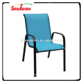 Shinygarden Komfortable stapelbare Stahl-Beistellstuhl